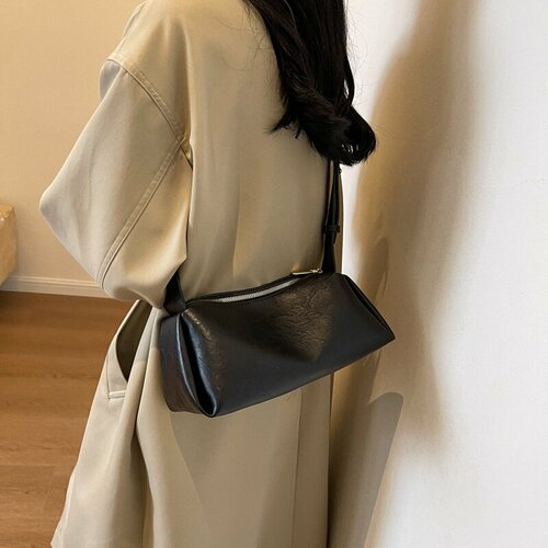 Сумка кросс-боди , фактура зернистая, гладкая, черный