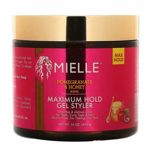 Mielle Гель-стайлер максимальная фиксация смесь граната и меда 454 г 4800₽