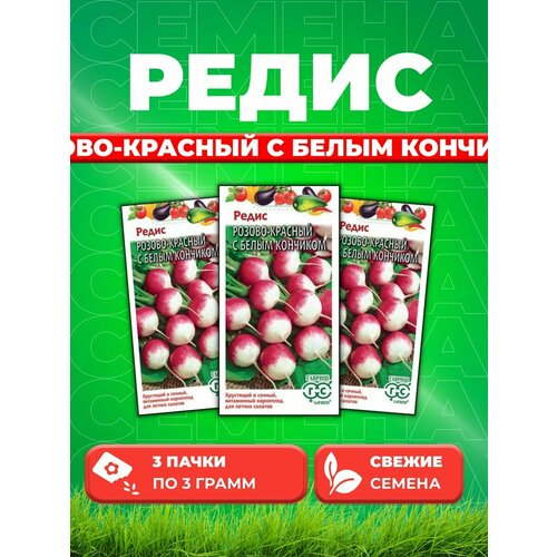 редис розово красный с белым кончиком 5г ср гавриш 1 1 Редис Розово-красн. с белым конч. 3,0 г (3уп)