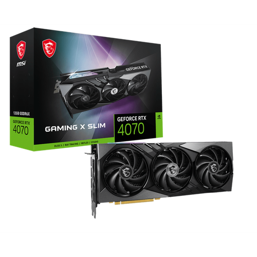 Видеокарта MSI NVIDIA GeForce RTX 4070 GAMING X SLIM 12G 12Gb DDR6X 192 бит RTX 4070 GAMING X SLIM 12G 84090₽