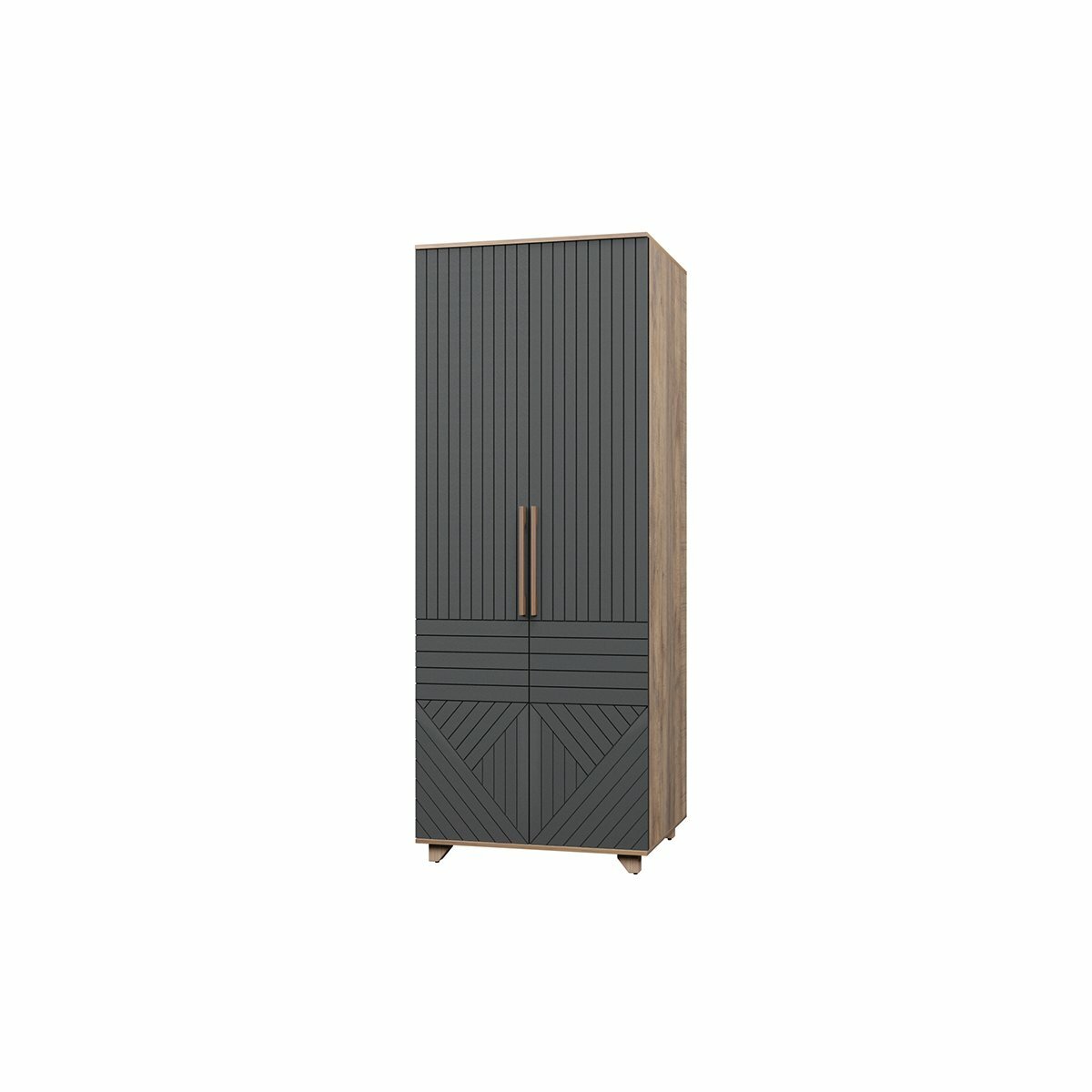 фото Шкаф 2-х створчатый "Копенгаген" - Дуб Самдал / Серый графит