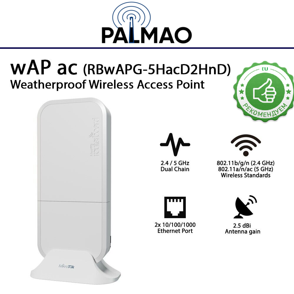 Wi-Fi точка доступа MikroTik wAP ac RBwAPG-5HacD2HnD, белый