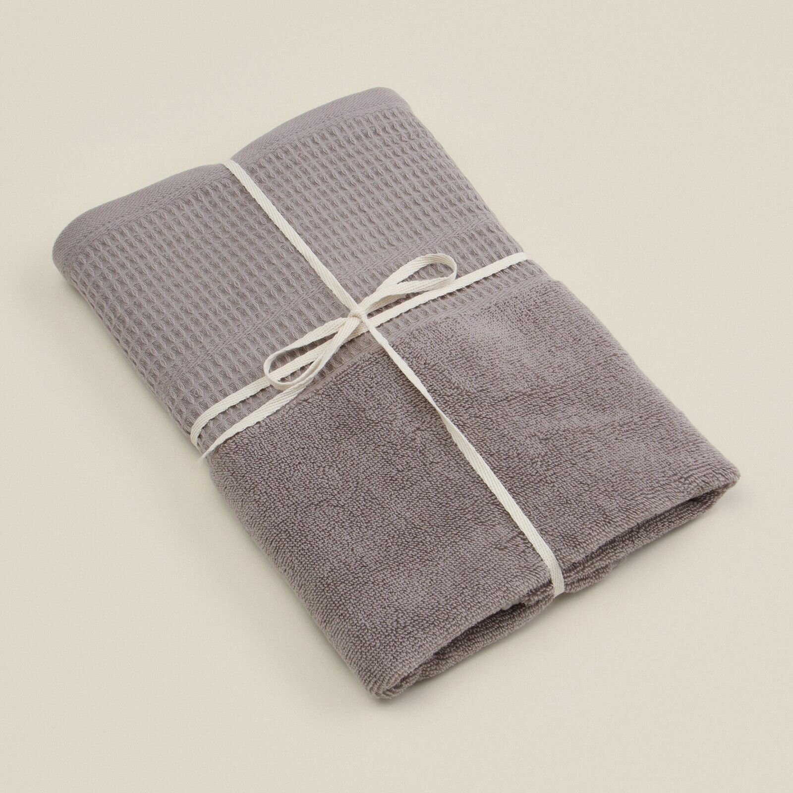 фото Полотенце махровое, полотенце банное, полотенце махровое банное, полотенце для волос SL HOME: Waffle "Блан де Блан" 90х150 см, 100% хлопок, 490 г/м2