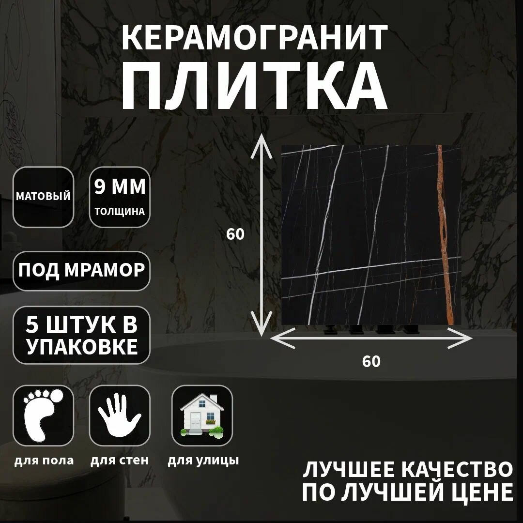 фото Керамогранит Kerranova K-1004, коллекция: Marble Trend, 60x60x9