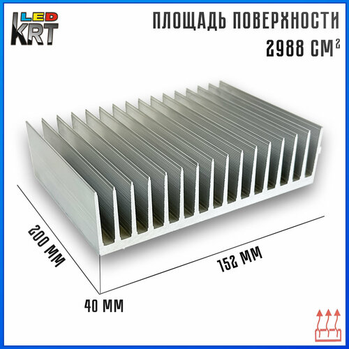 Радиаторный алюминиевый профиль 152х40х200 мм Радиатор охлаждения светодиодов теплоотвод охлаждение светодиодов 1575₽