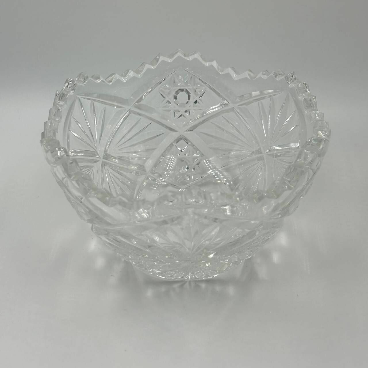 фото Ваза конфетница, хрусталь, СССР, высота 8 см, диаметр 14 см! Винтаж!