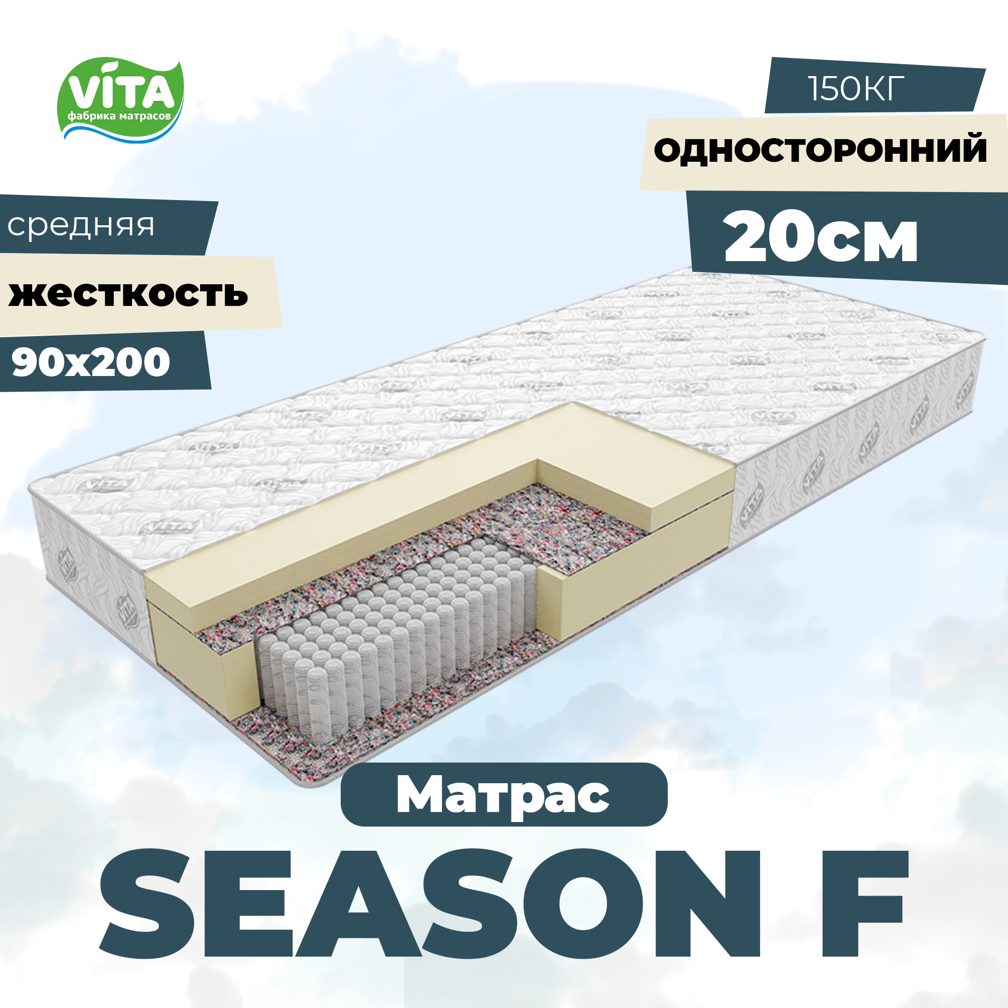 Матрас ортопедический пружинный Season Foam S 1000 (90х200)
