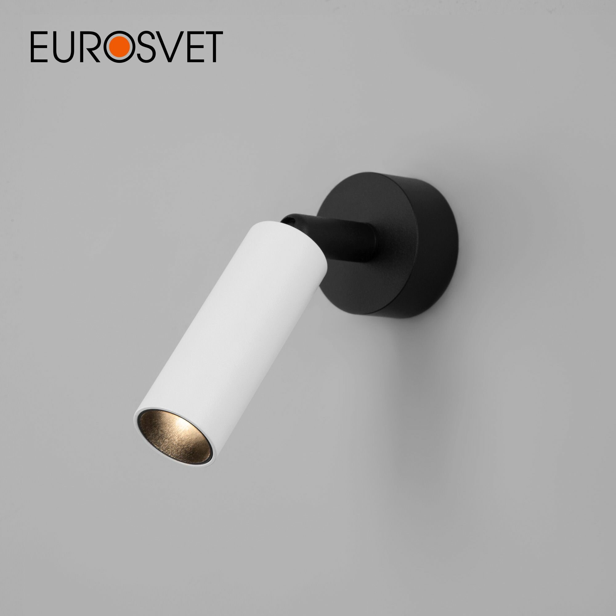 Спот / Накладной светодиодный светильник с поворотным плафоном Eurosvet Pin 20133/1 LED, 3 Вт, 4200 К, цвет белый / черный