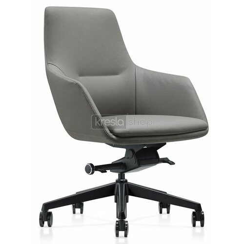 Кресло для переговорной Captain B1908 Black MB917 серая натуральная кожа 65670₽