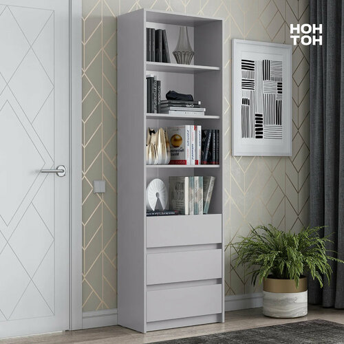 Стеллаж Интерьер-Центр Айден с 3-я ящиками серый 60х35х200 см 9790₽