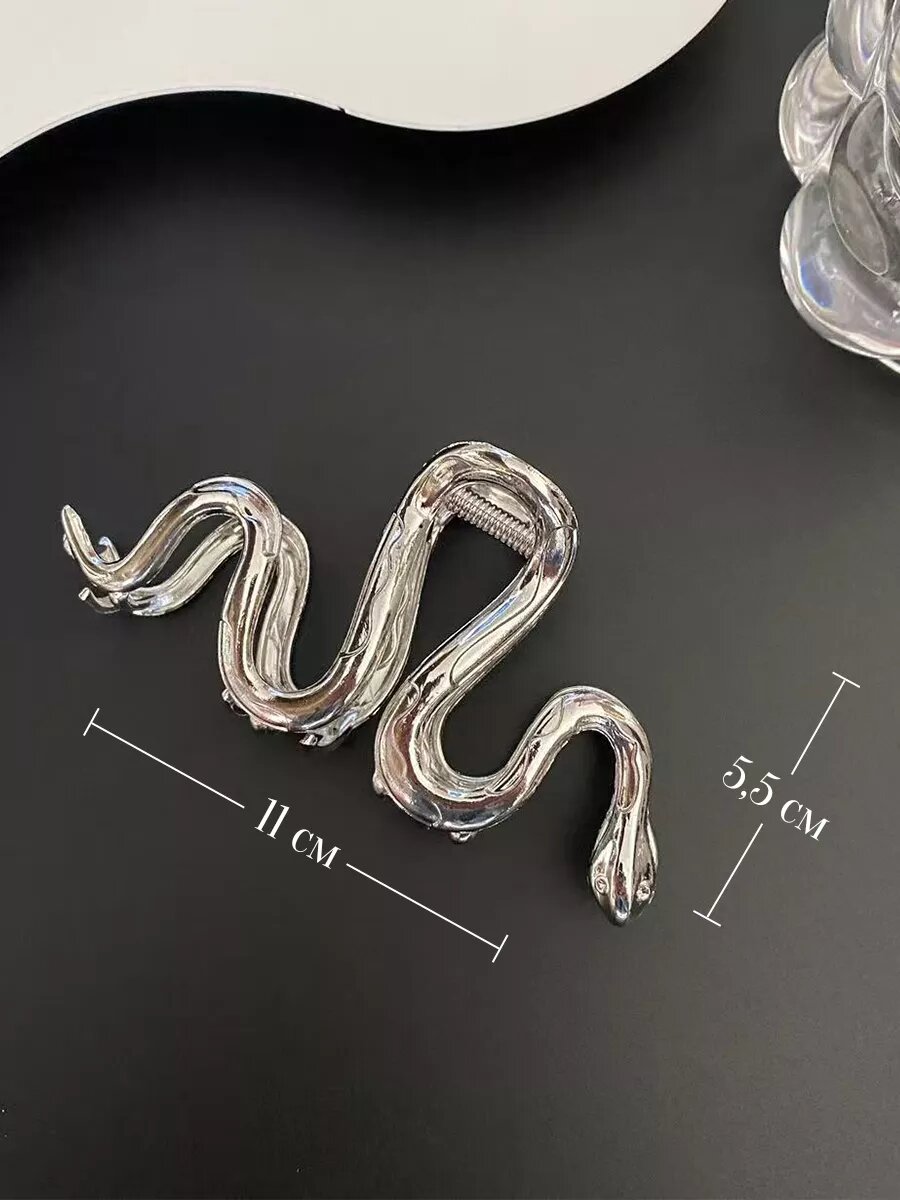 Крабик для волос большой змейка — фото 1