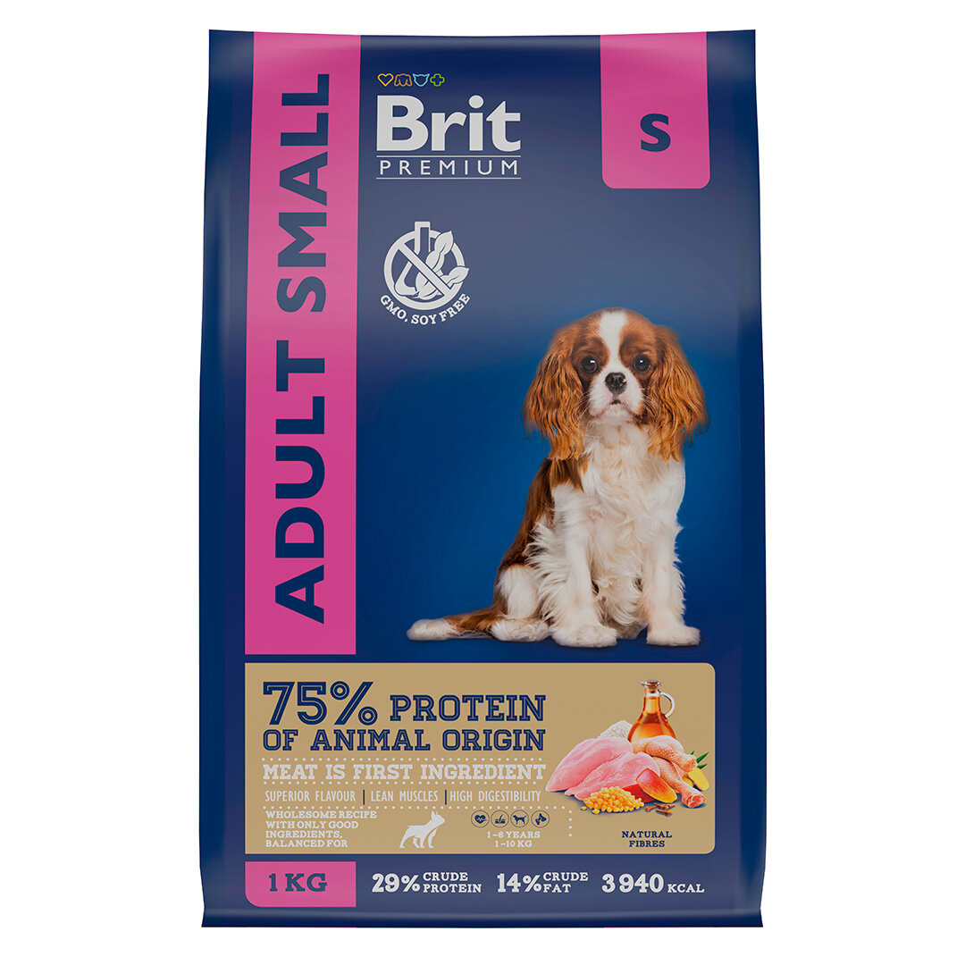 BRIT Premium Dog Adult Small Корм сух. курица д/собак мелких пород 1кг