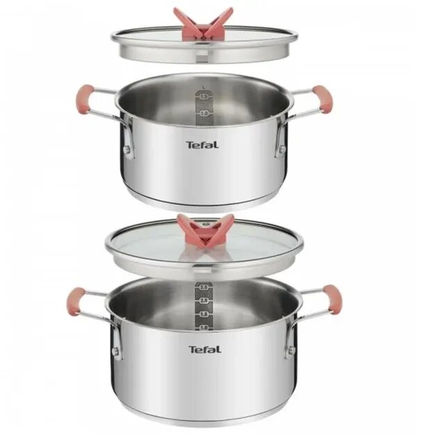 Набор посуды Tefal Opti Space 13 предметов, серебристый, G720SD74