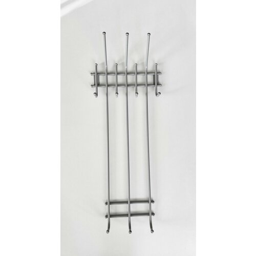 Вешалка настенная Стиль 10 крючков серая 1300₽