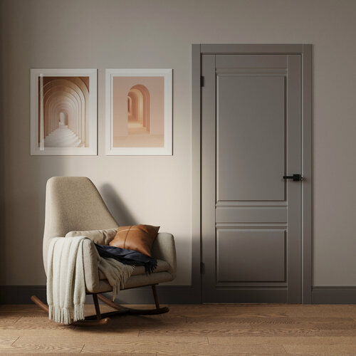 Изображение товара Дверь межкомнатная ECO Сицилия, грей софт гладкий, 700х2000 мм ( комплект: полотно + коробочный брус + наличники )