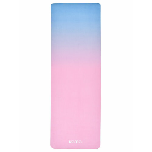 Коврик для йоги и фитнеса Kama, 6 мм, нескользящий, TPE, микрофибра, розовый/голубой