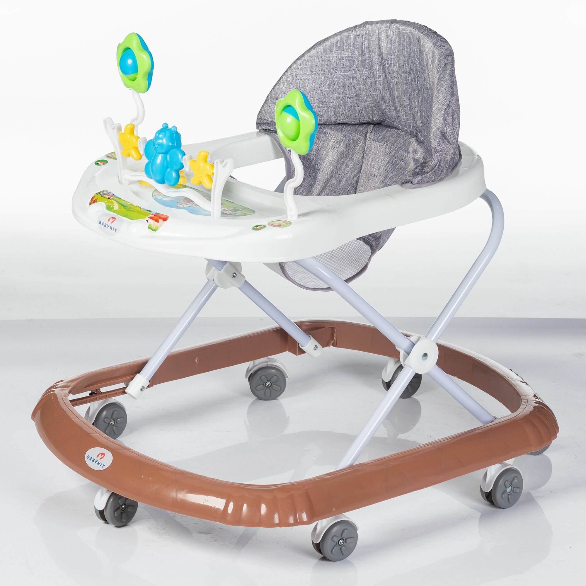 Ходунки Babyhit Jolly Ride для детей от 7 месяцев, цвет коричневый с серым