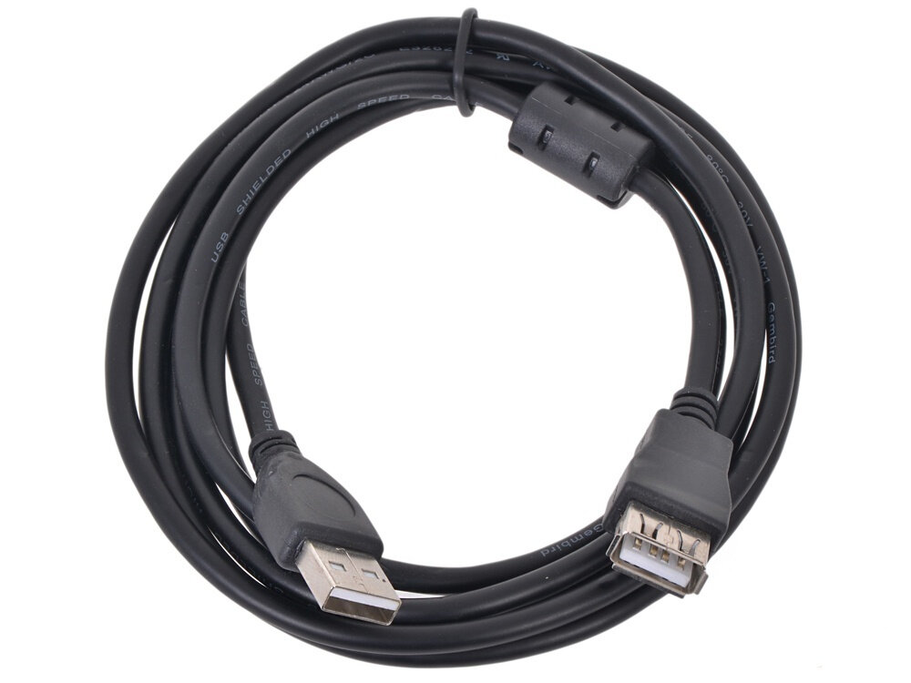 Кабель-удлинитель Noname USB2.0 AM/AF 1.5м (Черный)