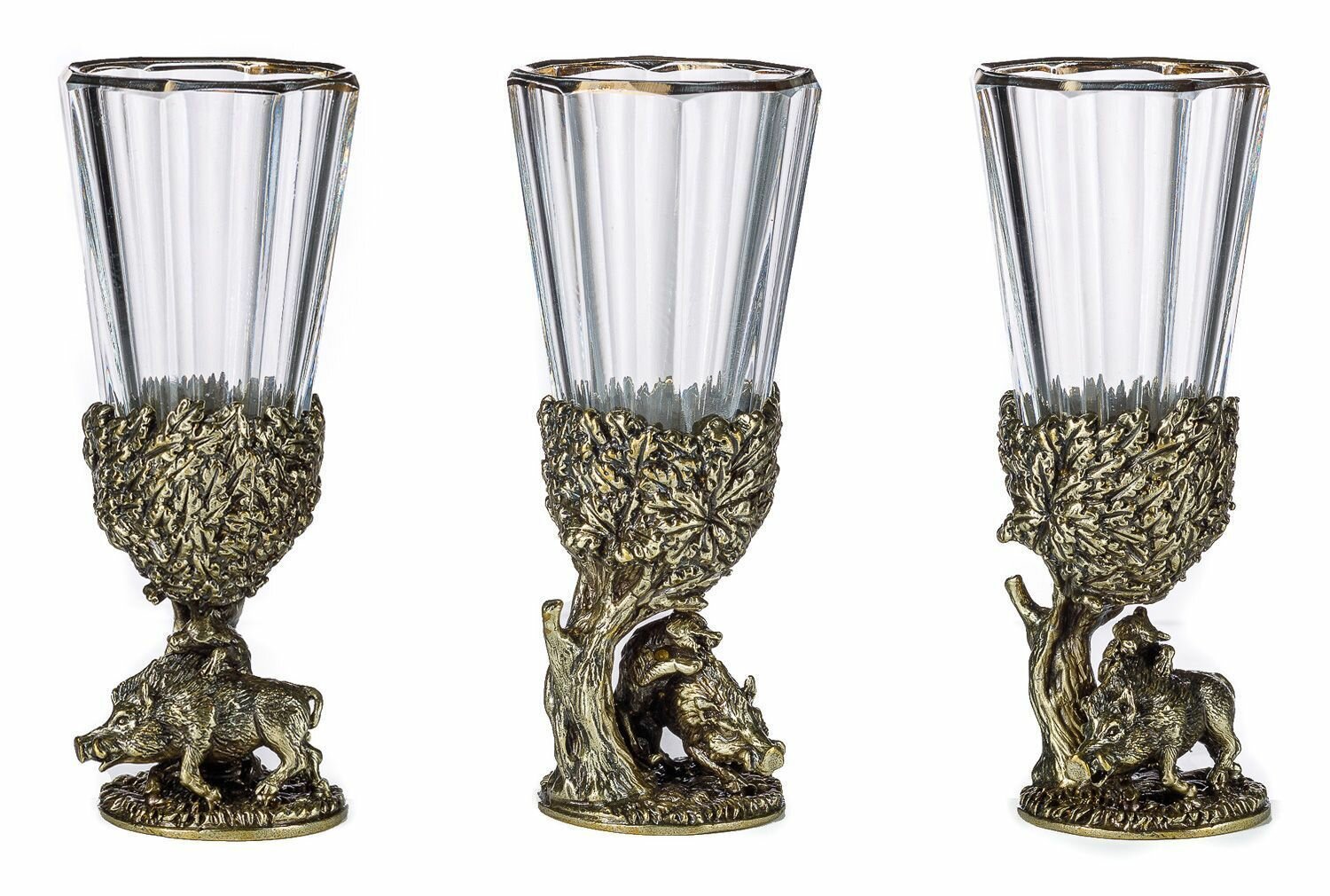 Лафитники - Русский Лес 3шт (Медведь, Кабан, Лось) — фото 1