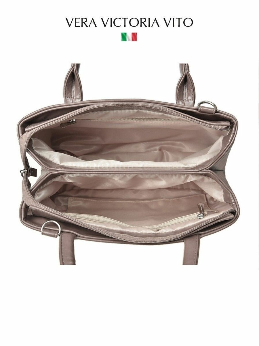 Сумка тоут Vera Victoria Vito, фактура гладкая, бежевый — фото 1