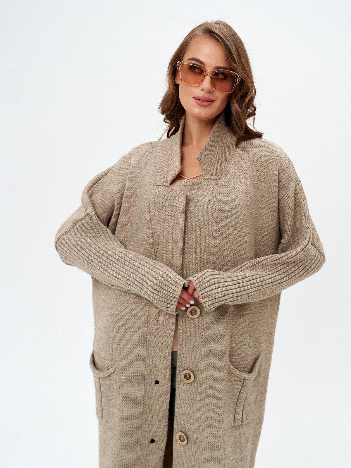 Кардиган Daffy World, размер 44-48, бежевый — фото 1