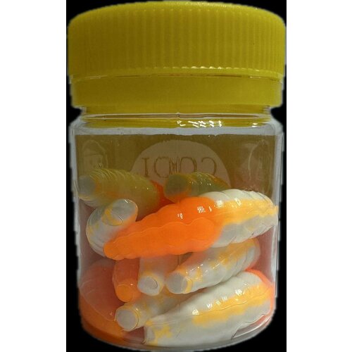 Приманка Cool Place Maggot 4см, цвет бело-оранжевый, с ароматом сыра