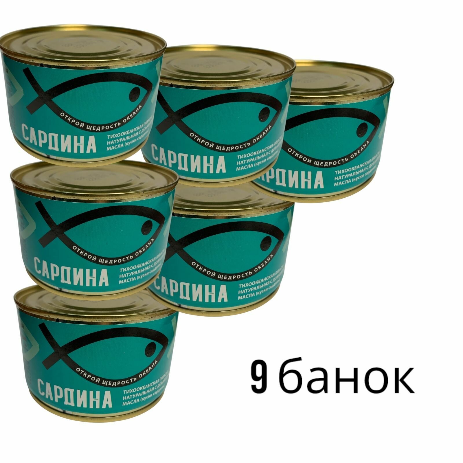 Сардина Иваси Тихоокеанская Натуральная 240г 9шт
