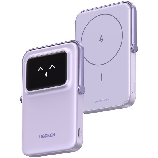 Внешний аккумулятор Ugreen PB571 (35606) UNO 5000mAh MIni Magnetic Wireless 20W фиолетовый