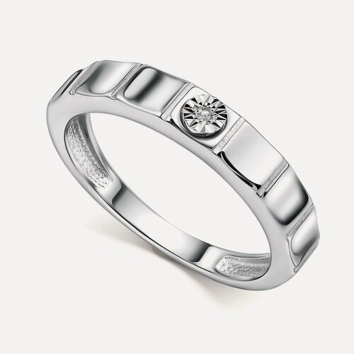 Изображение товара Кольцо, серебро, 925 проба, родирование, бриллиант