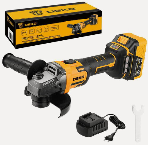 Изображение товара Угловая шлифовальная машина (болгарка) Deko DKAG-125, 20 В, 1*4.0 Ач (083-1063)