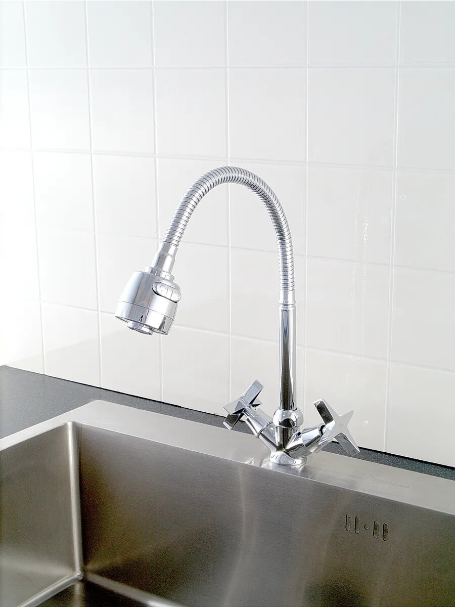 Смеситель Diadonna, для кухни, поворотный и гибкий излив, аэратор — фото 1