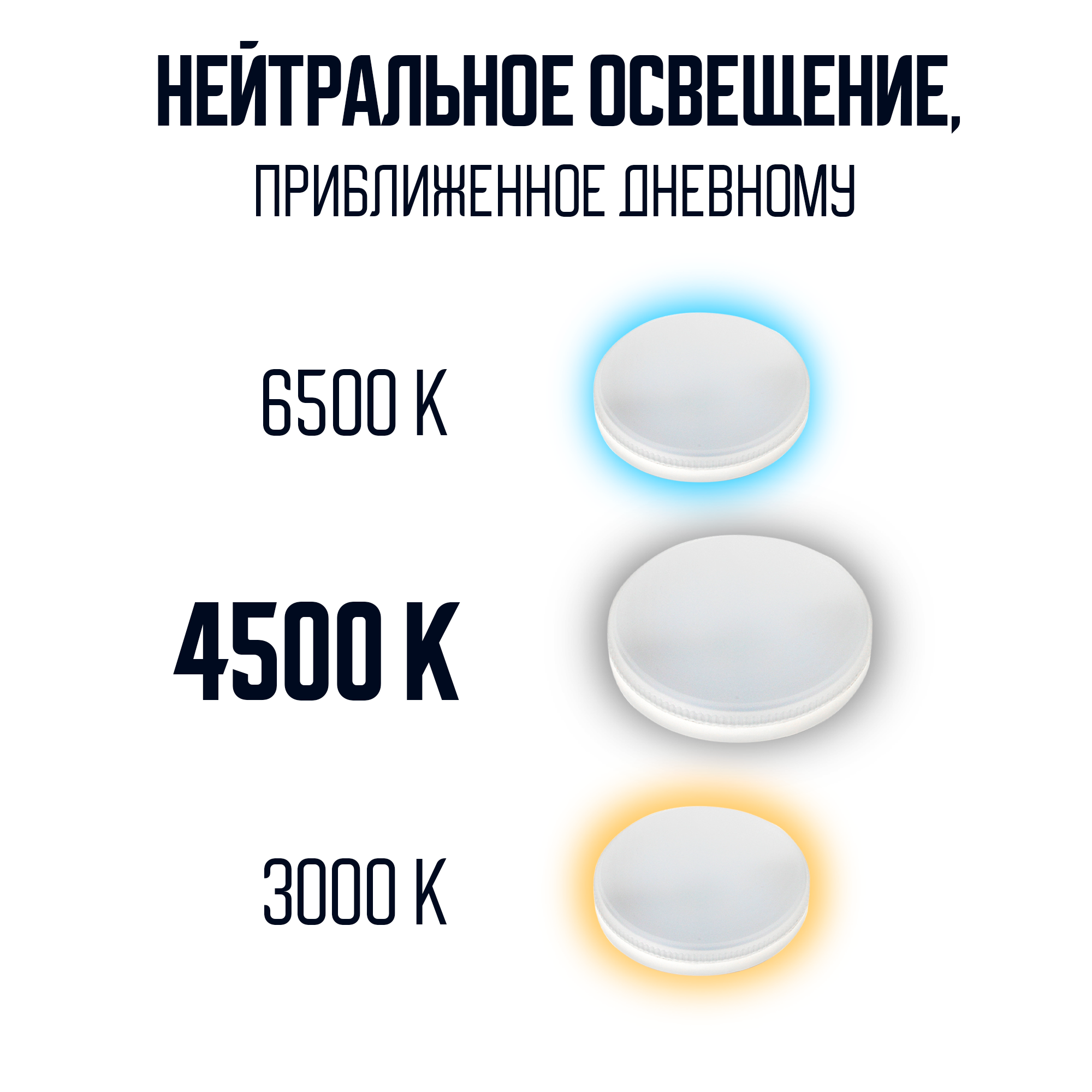 Набор из 10 светодиодных лампочек 4500K GX53 / Ergolux / LED, 8Вт — фото 1