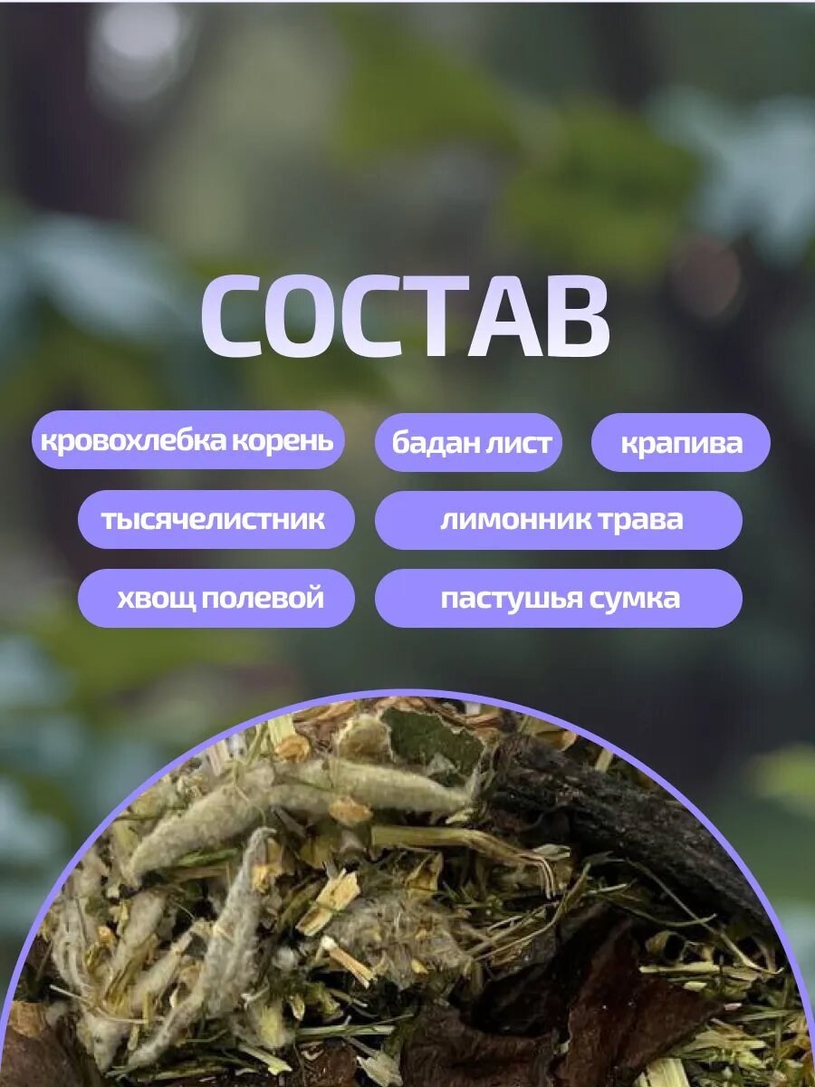 Картинки Травяной сбор "Кровоостанавливающий", 60 грамм ,1 упаковка , ФИТОМОРЕ