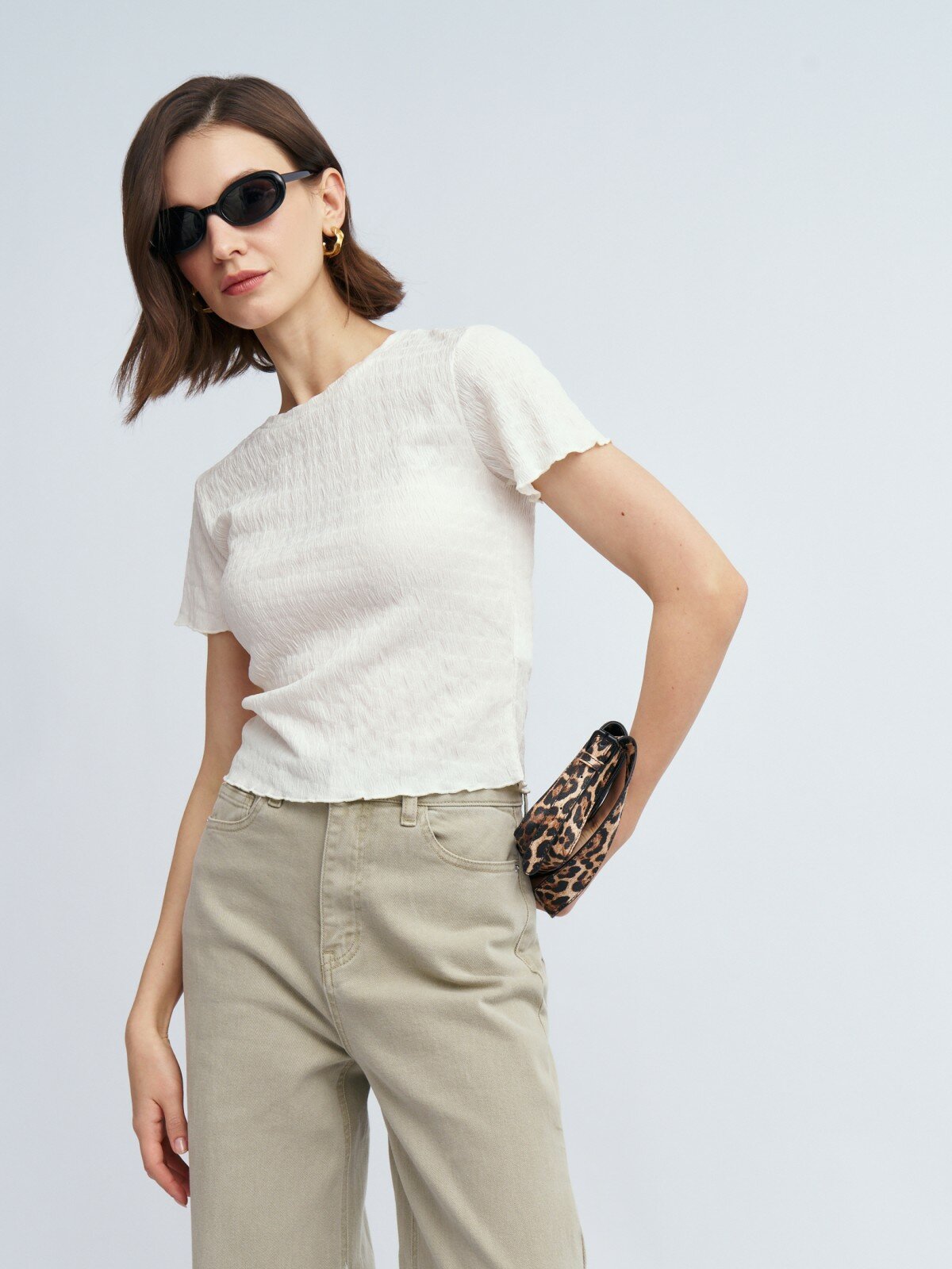 Футболка Zolla, 1 шт., размер S, молоко