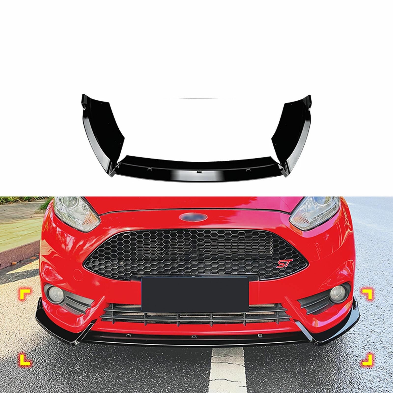 Автомобильный передний бар Scoop Lip Внешняя модификация для Ford Fiesta Fiesta MK6 ST 2012-2017