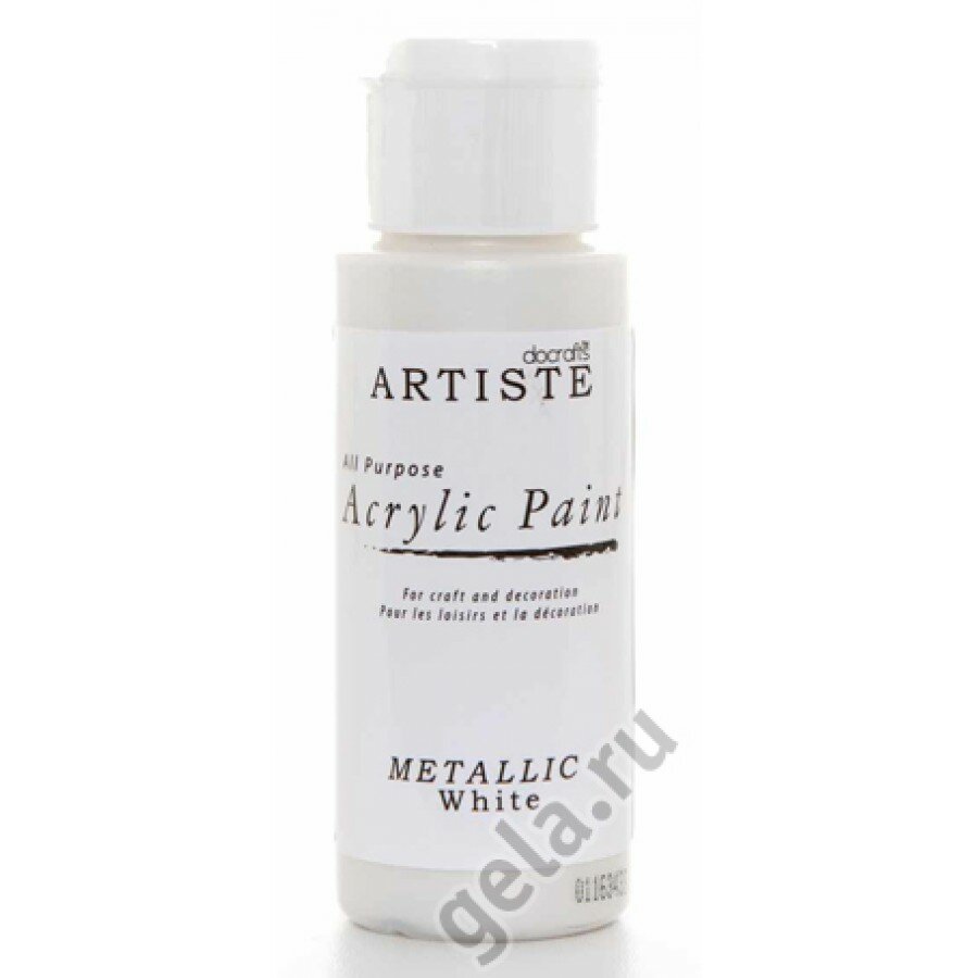 Краска акриловая металлик белый 59 мл DOCRAFTS DOA763106