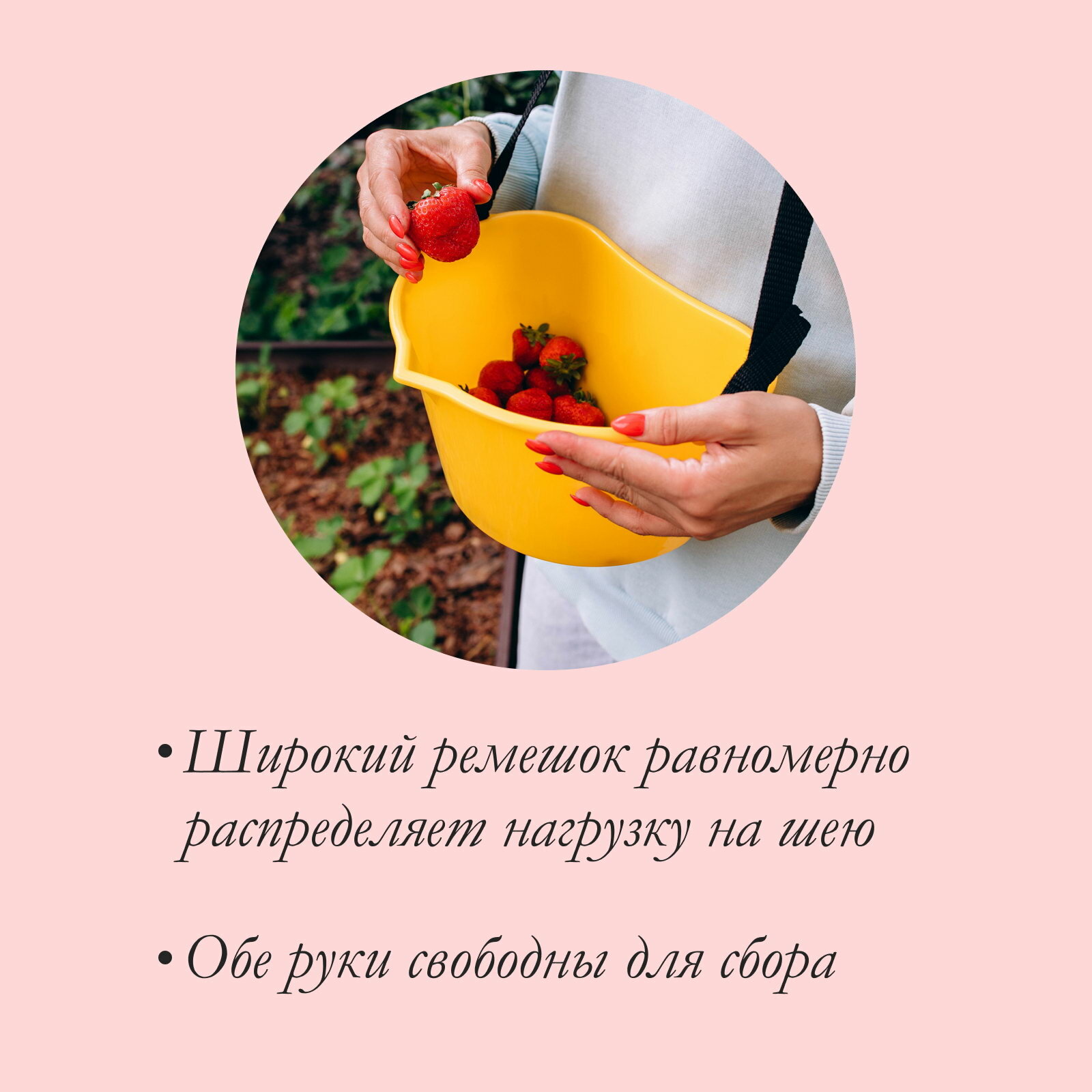 Ёмкость для сбора ягод, 3 л, жёлтая, цвет: жёлтый, вид: ёмкость для сбора ягод — фото 1