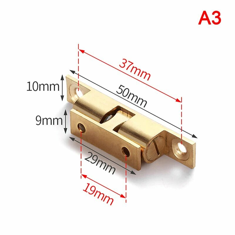 Стальные шариковые защелки с двойной пружиной 42/50/60/70 мм 50mm Gold