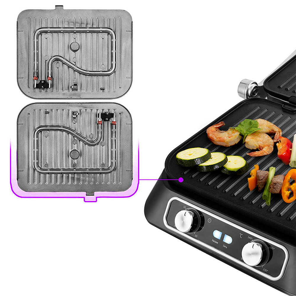 Электрогриль Kitfort КТ-1652 черный — фото 1