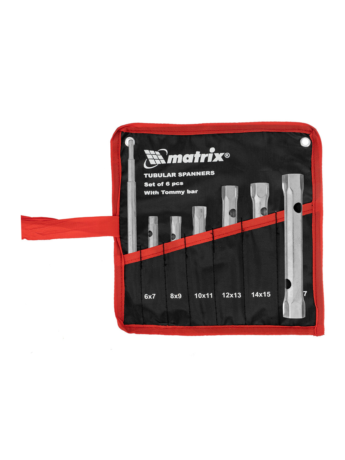 Набор ключей торцевых трубчатых Matrix 7 предметов шестигранные профили сталь 45 с хромоникелевым покрытием 13719