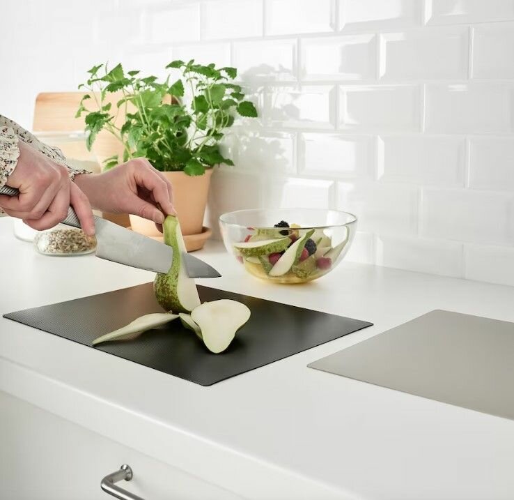 Изображение Разделочная доска гибкая, 2 шт FINFORDELA икея серый и черный