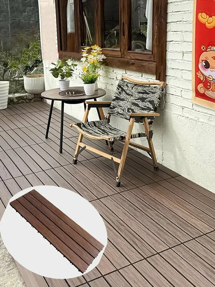 Садовая дорожка, древесно-полимерный композит, полиуретан, темно-красная, 60х30х5 см, 1 шт.