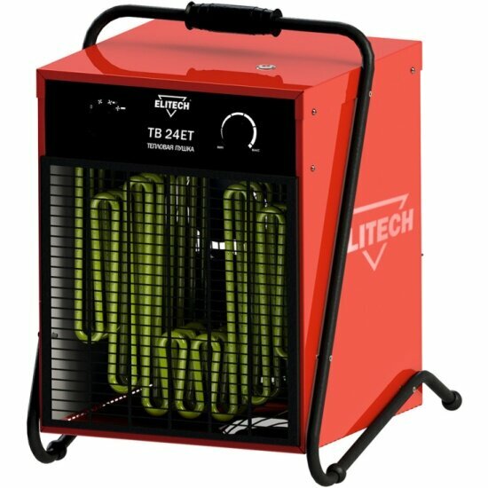Тепловая электрическая пушка Elitech ТВ 24ЕТ 380В12000-24000Вт поток-1700м3\ч термостат силовой разъем