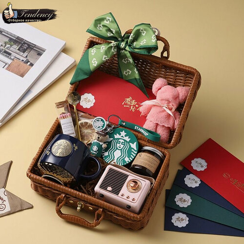 Изображение товара Подарочный набор «Starbucks Retro»: коллекционная крутка в бамбуковой коробке, 10 шт