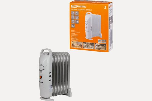 Изображение товара Масляный радиатор MINI-7 от TDM ELECTRIC, 700Вт, 7секций, механическое управление, серый