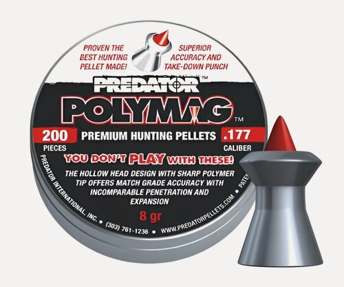 Изображение товара Пули JSB "Predator Polymag", для пневматики, 4,5 мм, 0.52 гр, 200 шт.