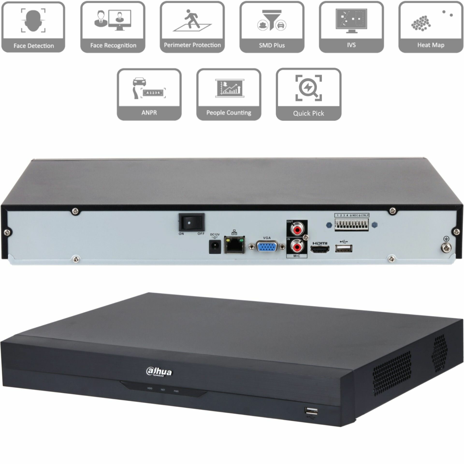 Dahua DH-NVR4232-EI - 32 канальный видеорегистратор IP для камер видеонаблюдения, NVR регистратор сетевой