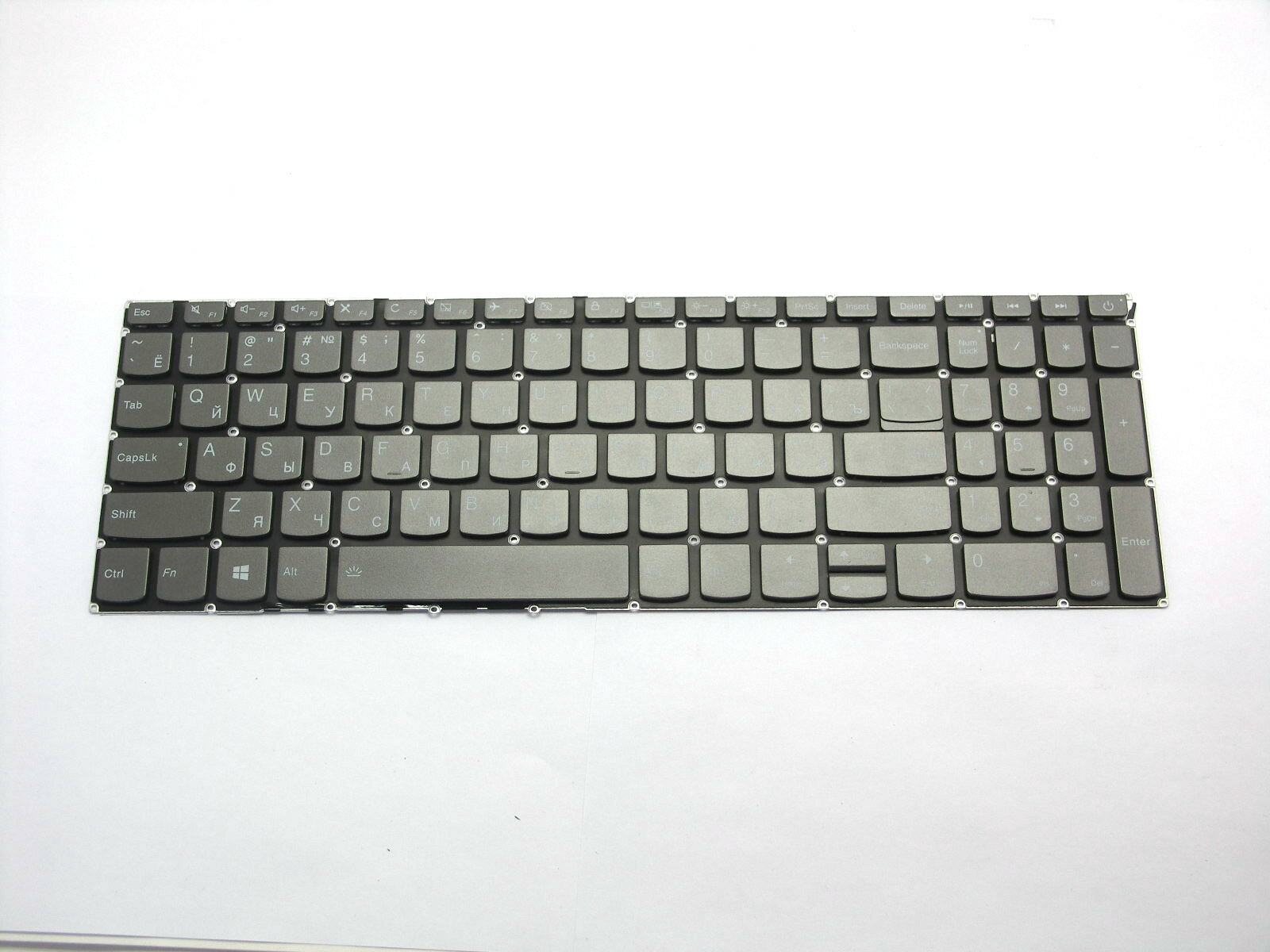Клавиатура Lenovo IdeaPad 320-15ABR,320-15IAP,320-15AS,320-15IKB,320-15ISK, 5000-15,520-15ikb серая, без рамки, подсветка(KBD-LE-158)