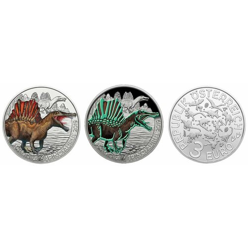 Австрия 3 евро, 2019 Спинозавр /Spinosaurus/