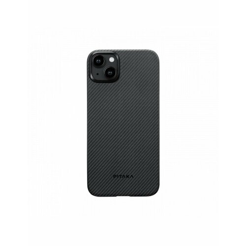 Чехол Pitaka MagEZ Case 4 для iPhone 15 Plus (6.7), черно-серый узкое плетение, кевлар (арамид)
